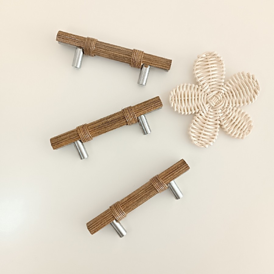 64 mm Koyu Meşe Rattan Kulp