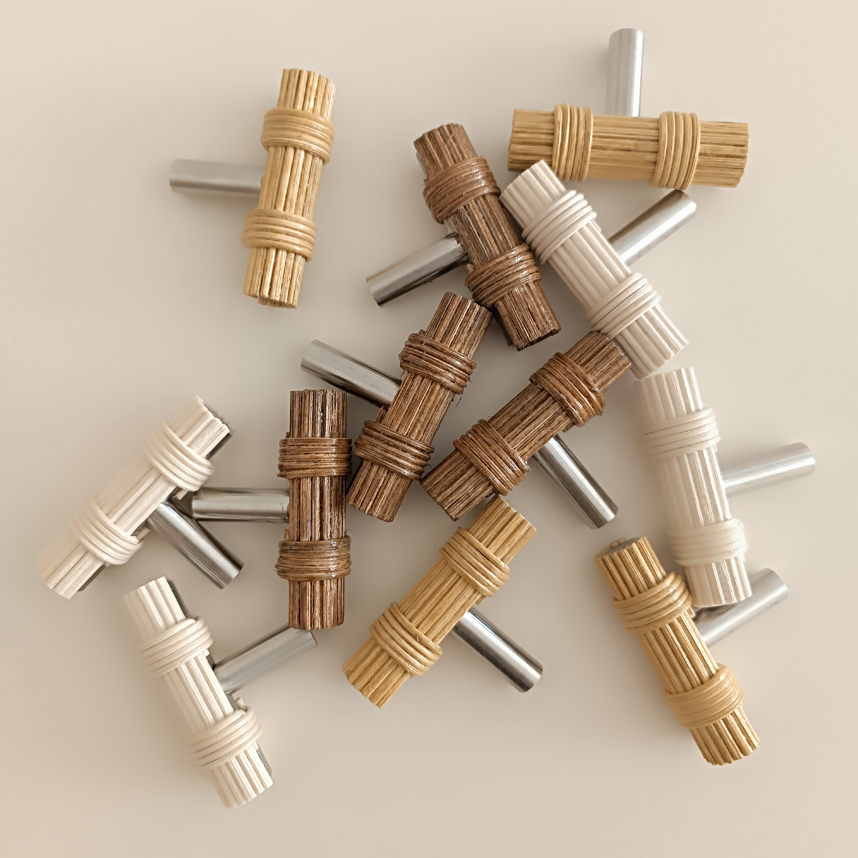 Tek Delikli Rattan Kulp (ince), Bohem Rattan Dolap Kulpu