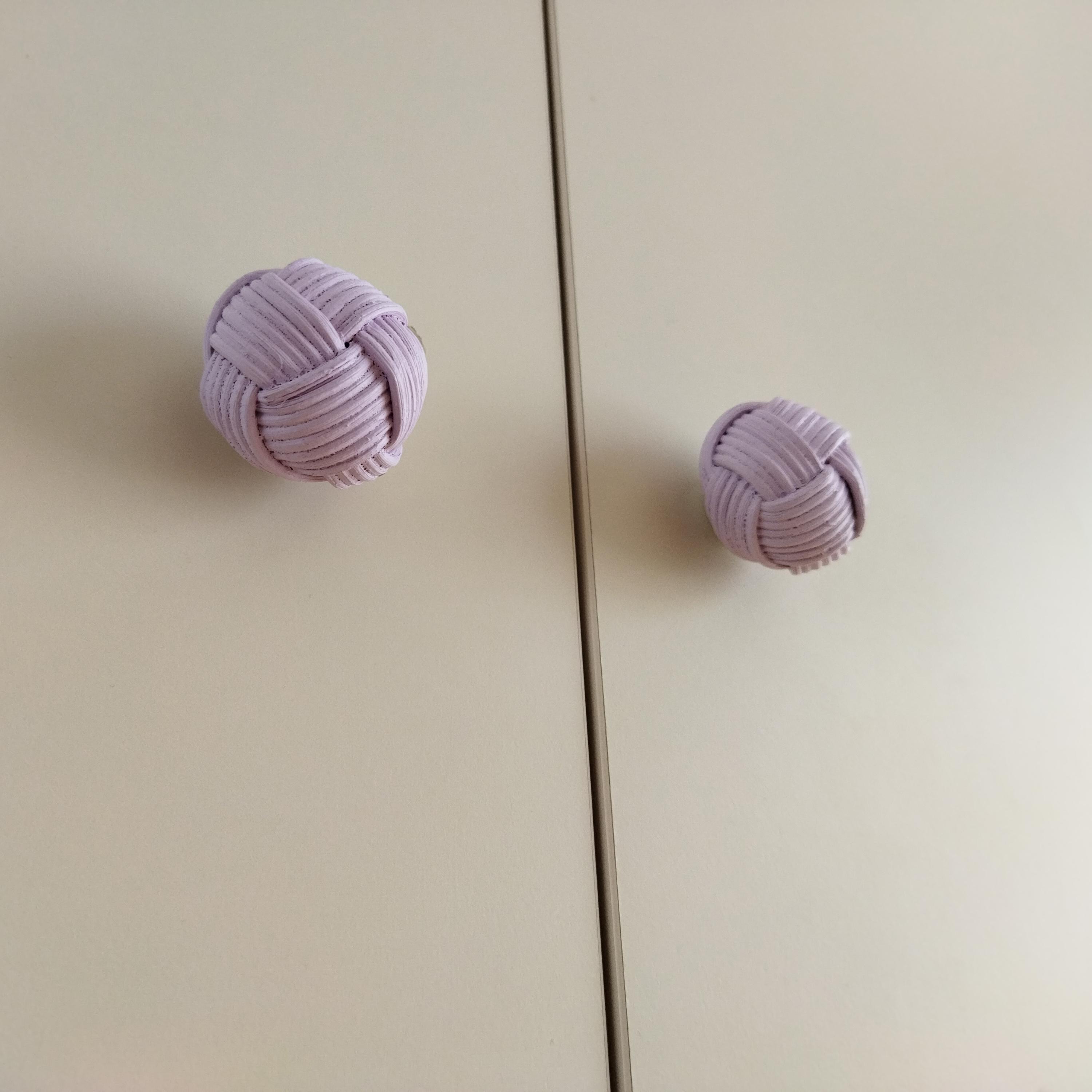 Lila Rattan Yuvarlak Kulp, Şifonyer Kulpu, Bebek Odası Kulpu